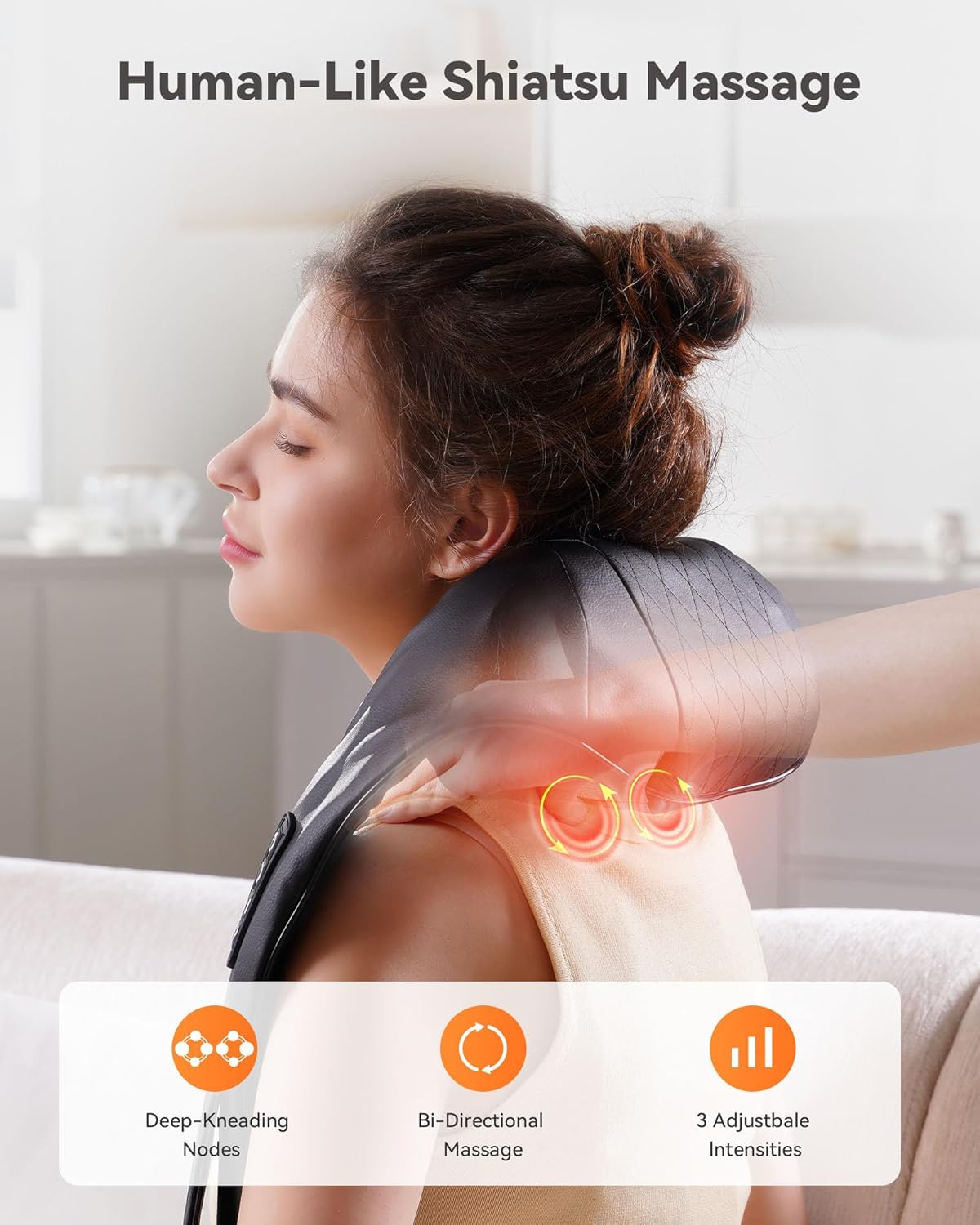 Neck Massager Corded Electric Neck Massager with Heat for Deep 4D Kneading Shoulder Massager Pillow Gifts for Mom Dad