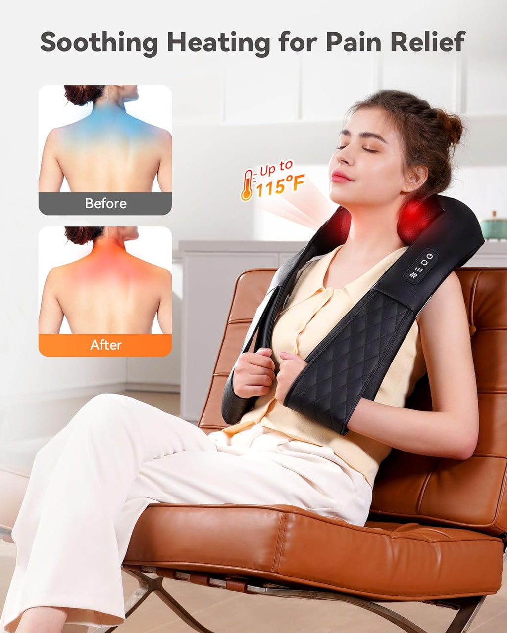 Neck Massager Corded Electric Neck Massager with Heat for Deep 4D Kneading Shoulder Massager Pillow Gifts for Mom Dad