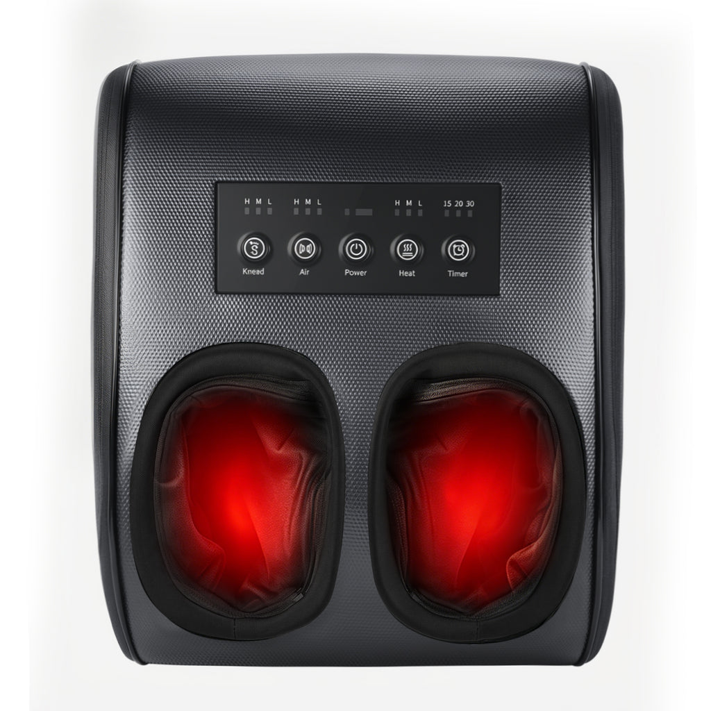 SPA4PIEDS Foot Massager with Heat, 3 Kneading Air Compression Intensities, 3 Heating Levels & Timer for Neuropathy, Circulation