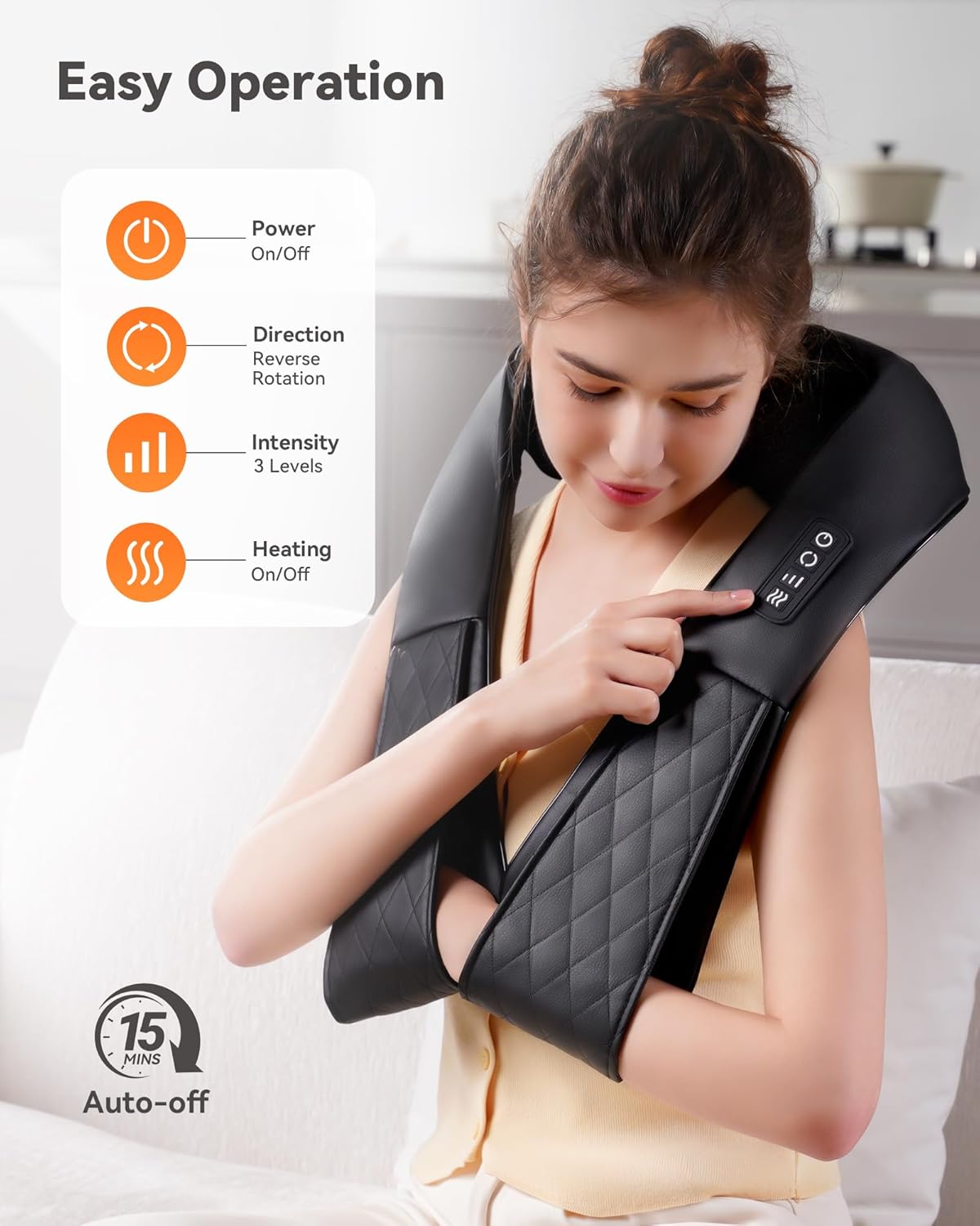 Neck Massager Corded Electric Neck Massager with Heat for Deep 4D Kneading Shoulder Massager Pillow Gifts for Mom Dad