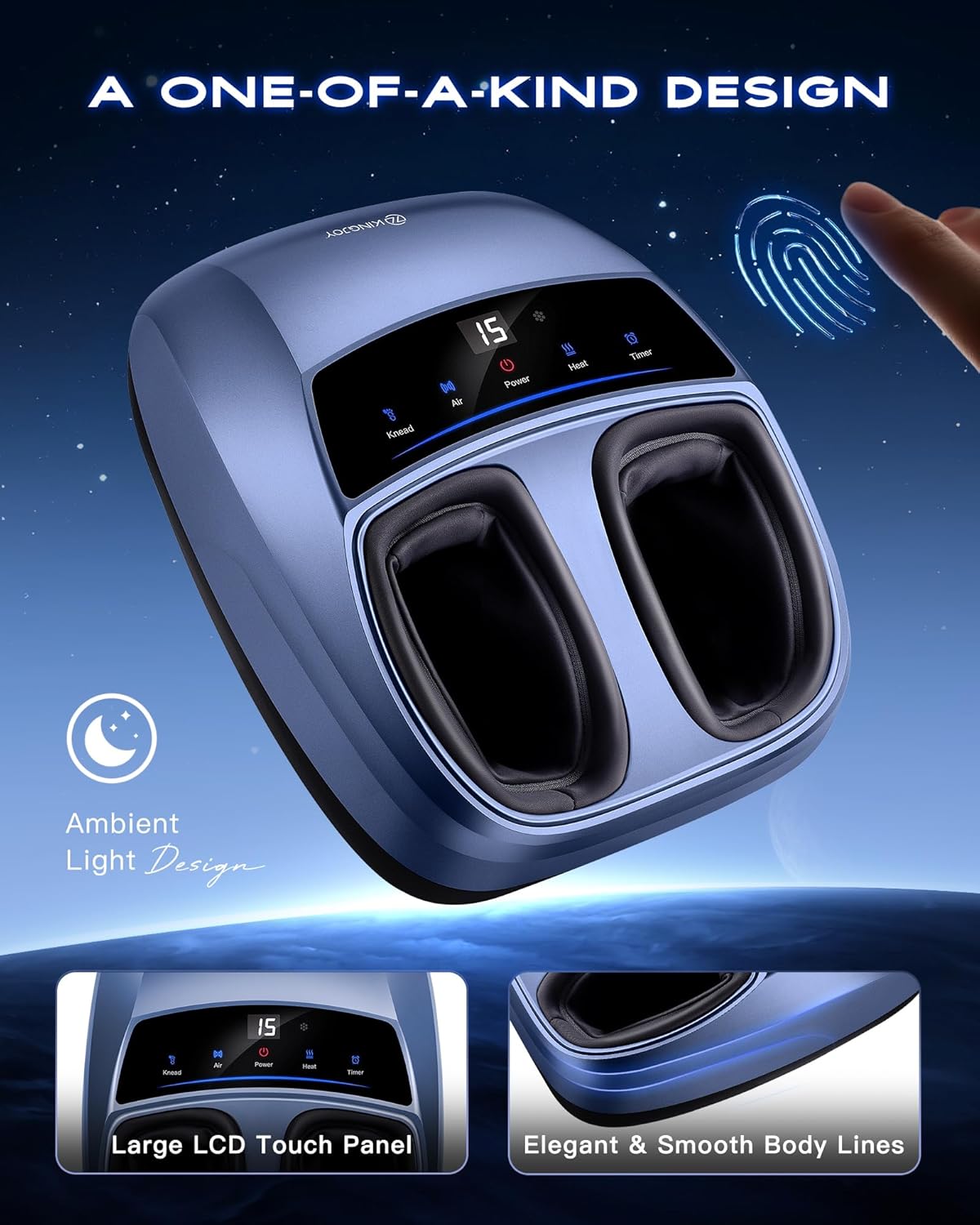 Foot Massager with Heat, Deep Kneading Shiatsu Foot Machine with Remote , Fits Up to Men Size 14, Gifts for Women Men