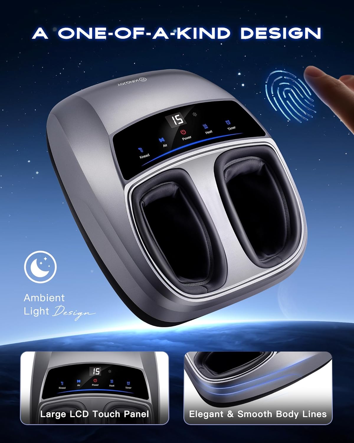Foot Massager with Heat, Deep Kneading Shiatsu Foot Machine with Remote , Fits Up to Men Size 14, Gifts for Women Mom Men Dad Seniors