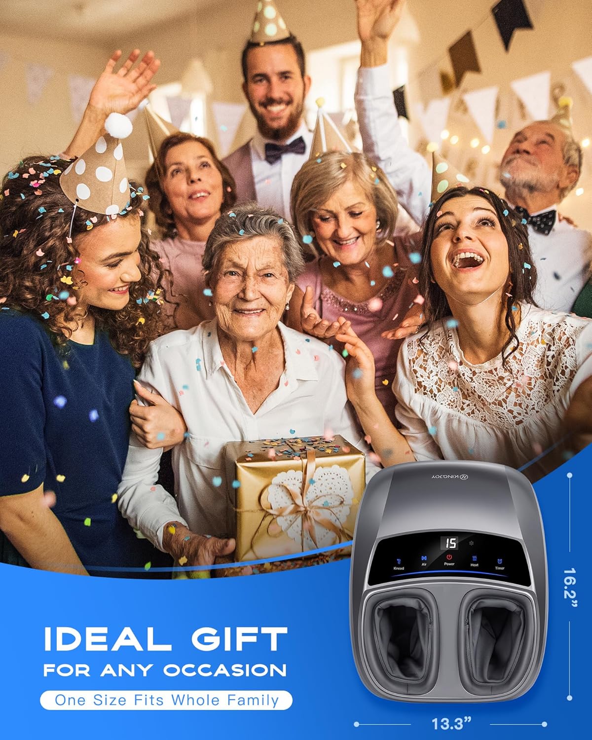 Foot Massager with Heat, Deep Kneading Shiatsu Foot Machine with Remote , Fits Up to Men Size 14, Gifts for Women Mom Men Dad Seniors